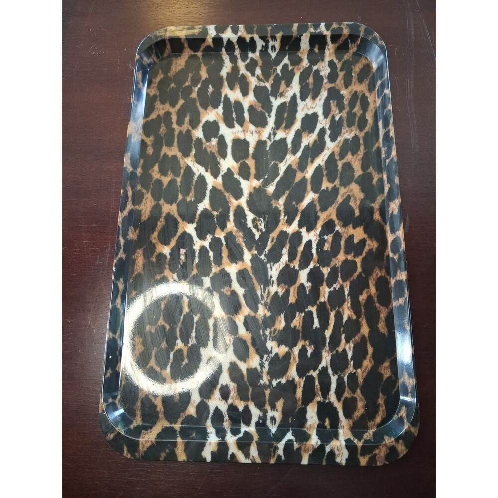 Leopard Print Decorative Serving Tray, Rectangular Coffee Table